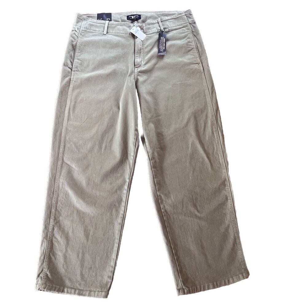 NWT Banana Republic Womens Sz 33/16 High Rise Straight Fit Pants Olive Stretch